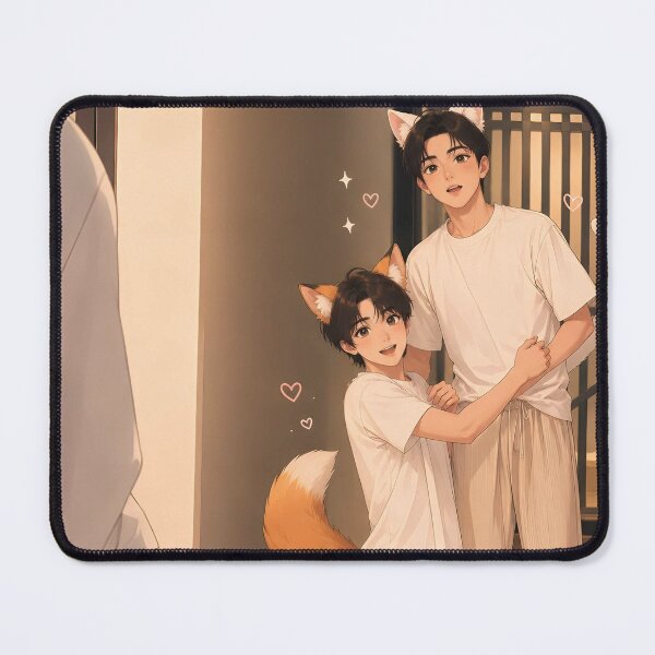 Item preview, ENHYPEN Sunoo & Jungwon Cute Fox and Cat Anime Fanart designed and sold by IMCons.