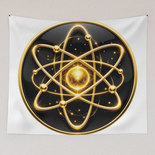 Item preview, Golden Quantum Atom  Luxury Science Symbol designed and sold by simaso.