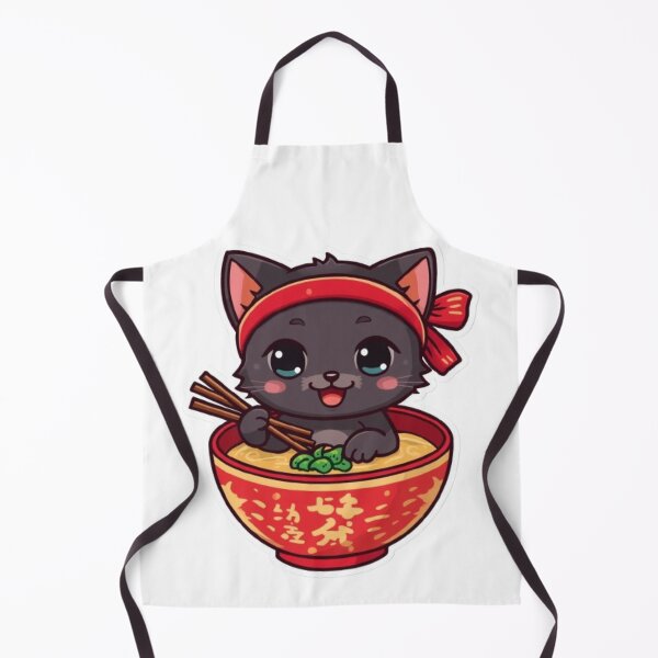 Item preview, Kawaii Ramen Cat Sticker | Cute Black Kitten Japanese Food Art designed and sold by Stylestickers55.
