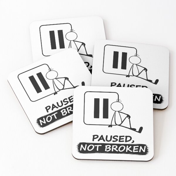 Item preview, Paused, Not Broken Minimalist Stick Figure  designed and sold by Pebl-Co.