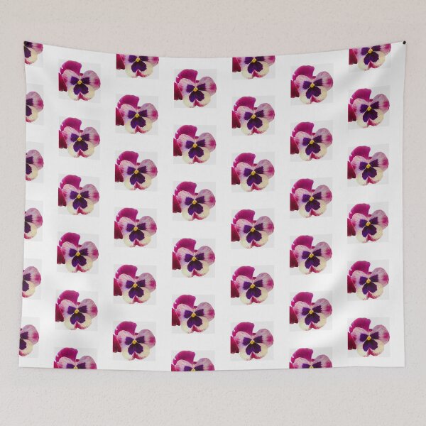 Item preview, Tricolor Purple and Cream Pansy Bloom Isolated on White designed and sold by BalkanBloom.