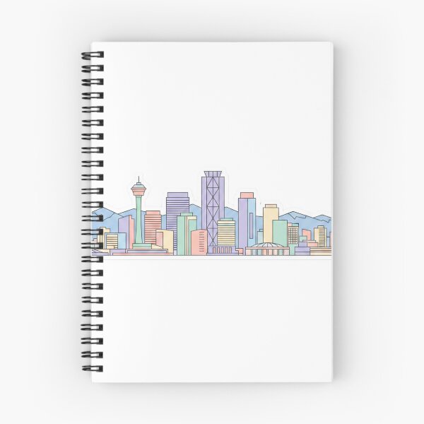 Item preview, Pastel Calgary Skyline with Rocky Mountains designed and sold by EmberPageStudio.