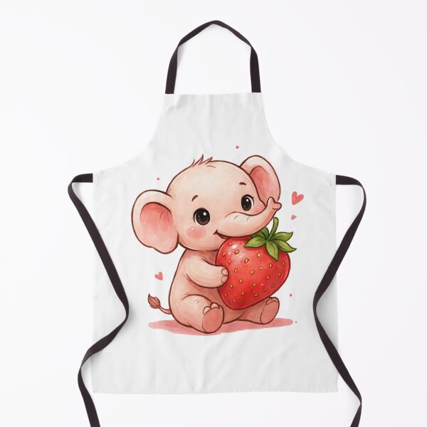 Item preview, A Sweet Baby Elephant - Holding Strawberry Kawaii designed and sold by DigitfanStudio.