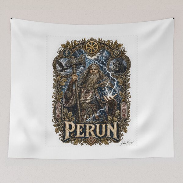 Item preview, Perun Slavic Thunder God Artwork designed and sold by JabbiKamost.