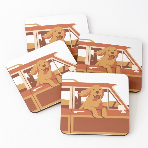 Item preview, Golden Retriever 70s Station Wagon Retro Travel designed and sold by NovaShiftDesign.