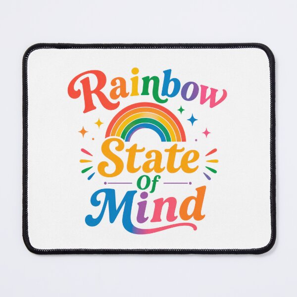 Item preview, Rainbow State of Mind Colorful Typography Inspirational Quote designed and sold by INVITOARTE.