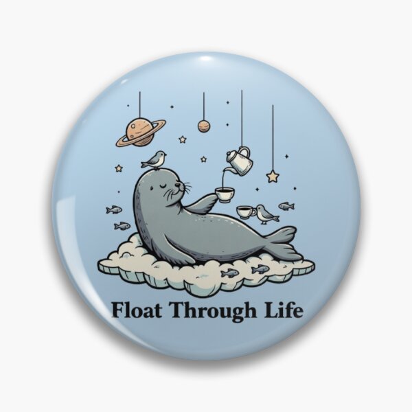 Item preview, Float Through Life – Whimsical Seal on Cloud designed and sold by Dogandesighn.