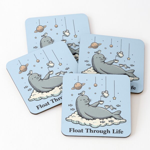 Item preview, Float Through Life – Whimsical Seal on Cloud designed and sold by Dogandesighn.