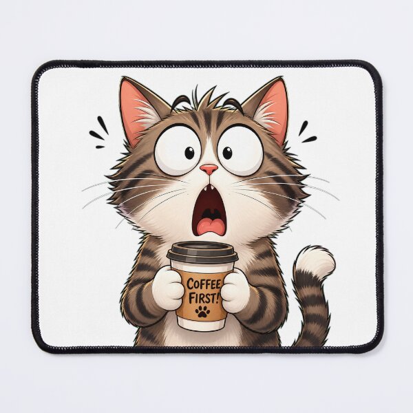 Item preview, Coffee First! Funny Cute Cat Holding Coffee Cup | Cozy Cat Lover Design designed and sold by MedRoh.