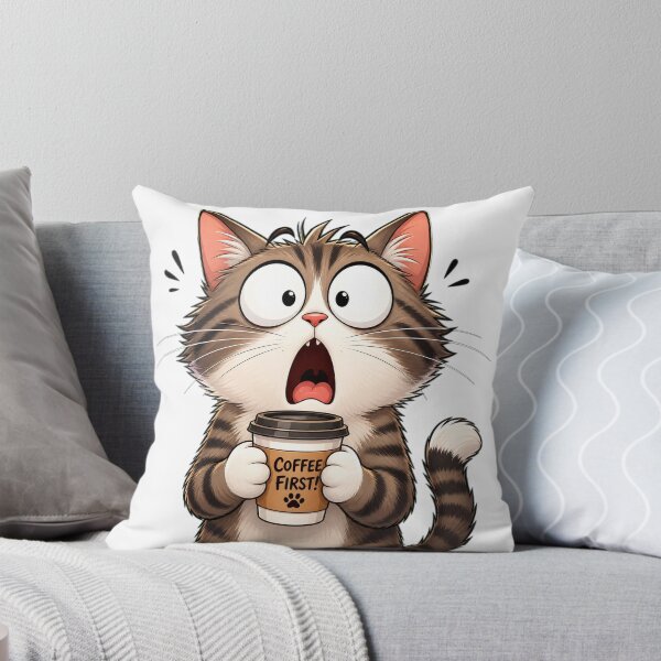 Item preview, Coffee First! Funny Cute Cat Holding Coffee Cup | Cozy Cat Lover Design designed and sold by MedRoh.