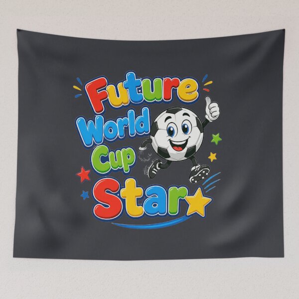 Item preview, Future World Cup Star Cute Soccer Kids Design designed and sold by ArthUpscale.
