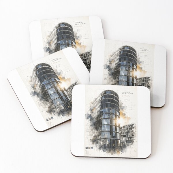 Item preview, Signature Architecture – Modern architecture from Düsseldorf in Fine Art Blueprint Style designed and sold by Peter Kaul.