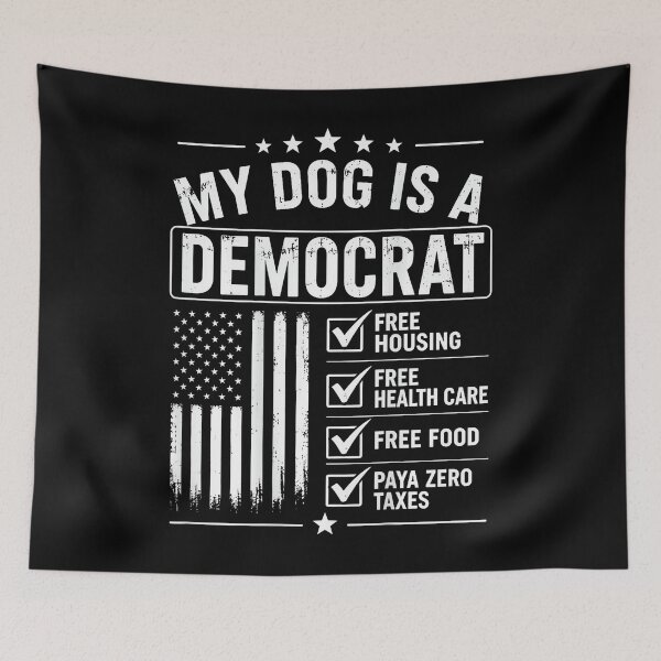 Item preview, Retro My Dog Is A Democrat Free Housing Funny  designed and sold by AlexBestDeals.