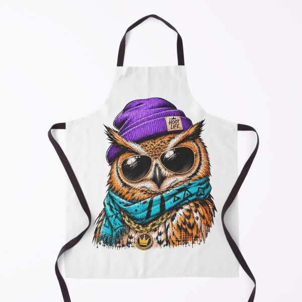 Item preview, Hip Hop Owl Wearing Purple Beanie Sunglasses and Blue Bandana Streetwear Graphic designed and sold by Krincydigitalart.