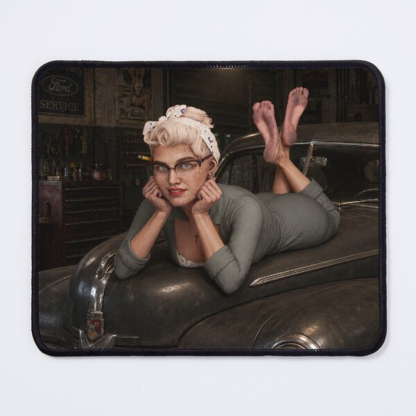 Item preview, GREASETTE - On The Hood - Pinup designed and sold by FoozGirlz.