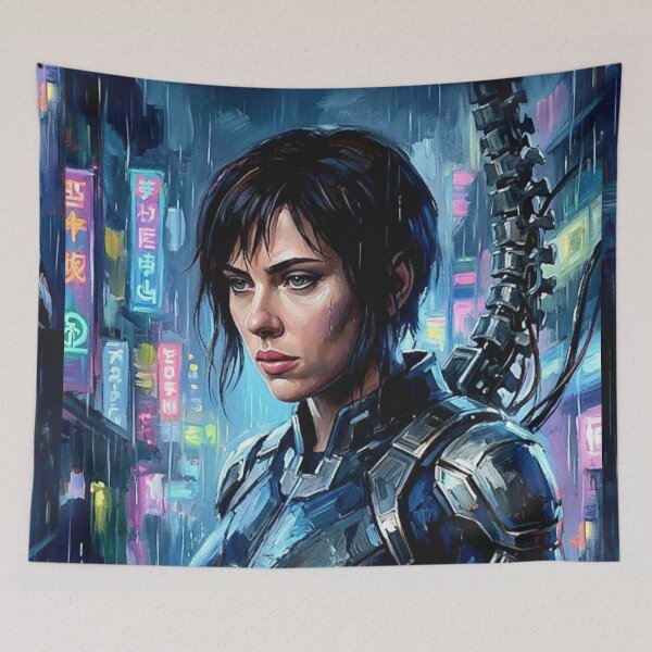 Item preview, Ghost in the Shell Retro Cyberpunk Sci-Fi Action Tribute Art Movie Poster designed and sold by Art's Diner.