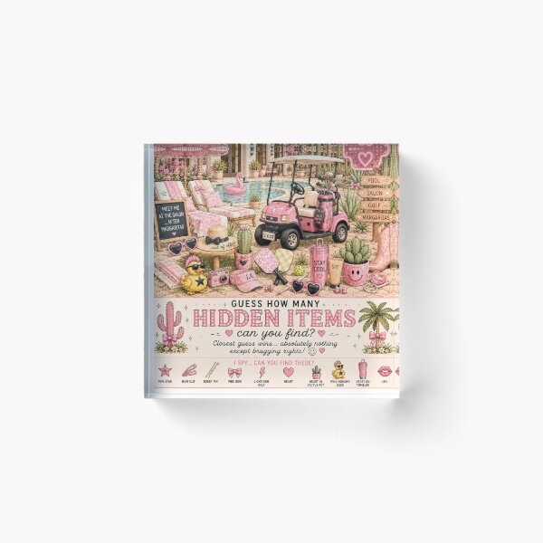 Item preview, Hairstylist Hidden Items Apron | Pink Desert Resort I Spy | Salon & Golf Lover Gift designed and sold by GENEVA1125.