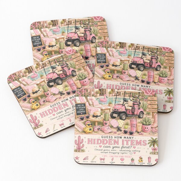 Item preview, Hairstylist Hidden Items Apron | Pink Desert Resort I Spy | Salon & Golf Lover Gift designed and sold by GENEVA1125.