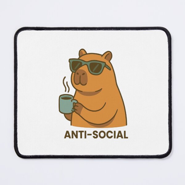 Item preview, Cool Capybara Drinking Coffee Sunglasses Anti Social Cute Animal Clipart Vector Graphic Design  designed and sold by Keingdesign.