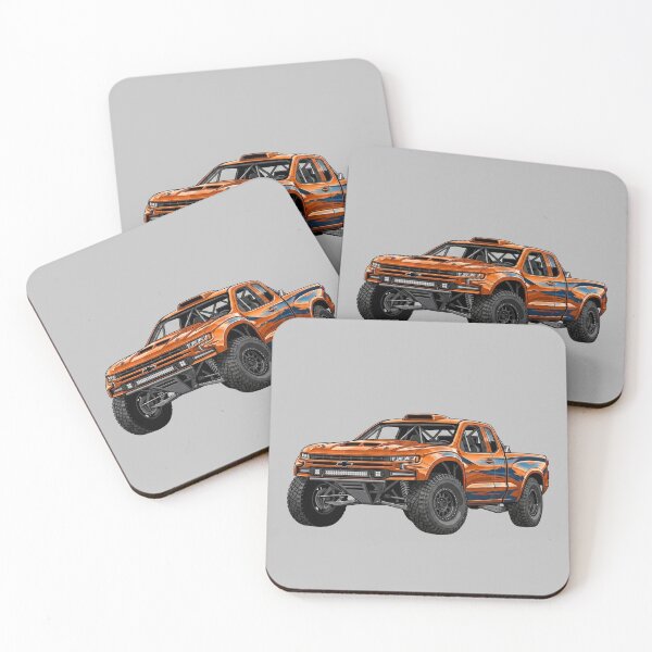 Item preview, Custom Chevrolet Silverado Trophy Truck Orange Offroad Race Illustration designed and sold by Motorline44.