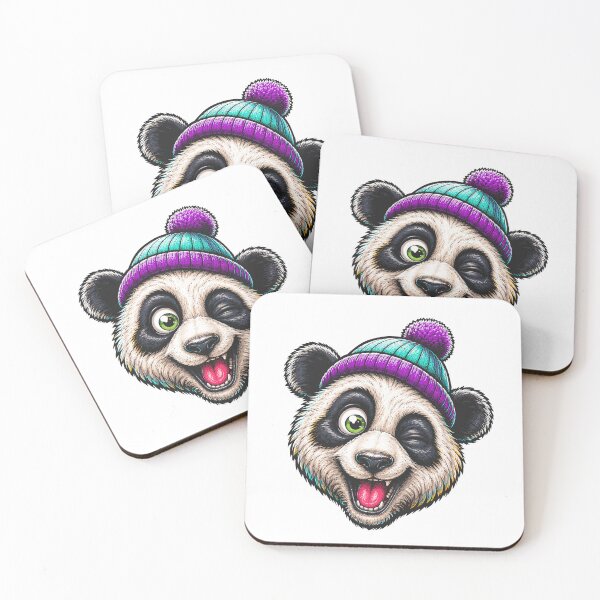 Item preview, Funny Winking Panda Wearing Colorful Winter Beanie Cute Street Style Graphic designed and sold by Krincydigitalart.