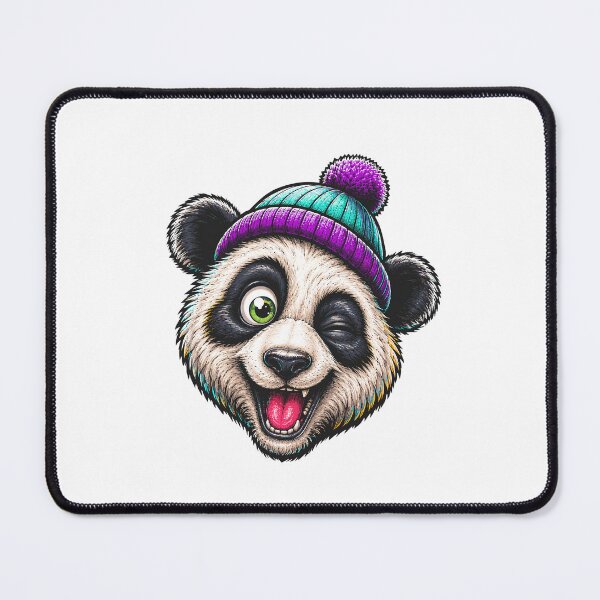 Item preview, Funny Winking Panda Wearing Colorful Winter Beanie Cute Street Style Graphic designed and sold by Krincydigitalart.