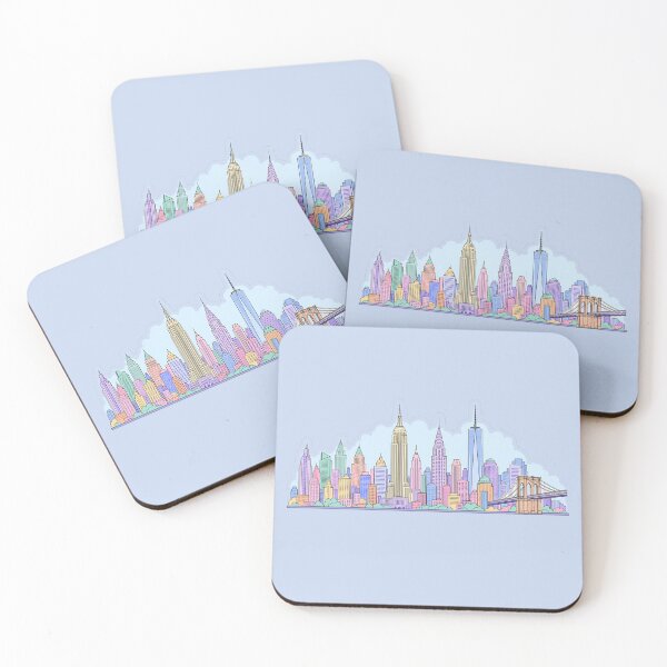 Item preview, Pastel New York City Skyline Art designed and sold by EmberPageStudio.