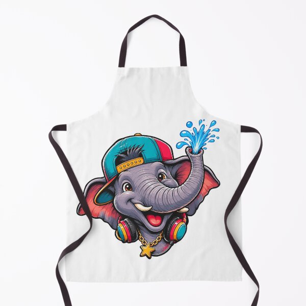 Item preview, Cute Hip Hop Elephant Wearing Snapback Cap and Headphones Cartoon Graphic designed and sold by Krincydigitalart.