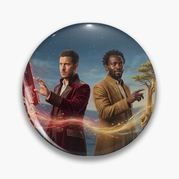 Item preview, Belgian Steampunk Wizard vs Senegal Lion Sage — Fantasy Football 2026 Sticker designed and sold by VikrantCreative.