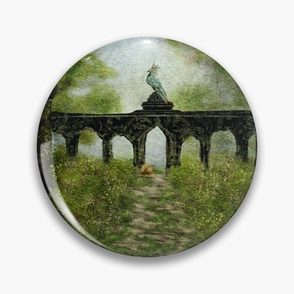 Item preview, Whimsical Art: a Fantasy Garden With a Sleeping Baby Dragon Guarded by a Blue Phoenix  designed and sold by Monica Laipple.