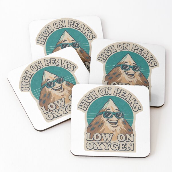 Item preview, High on Peaks Low on Oxygen Funny Mountain Cartoon designed and sold by GabeMountainArt.