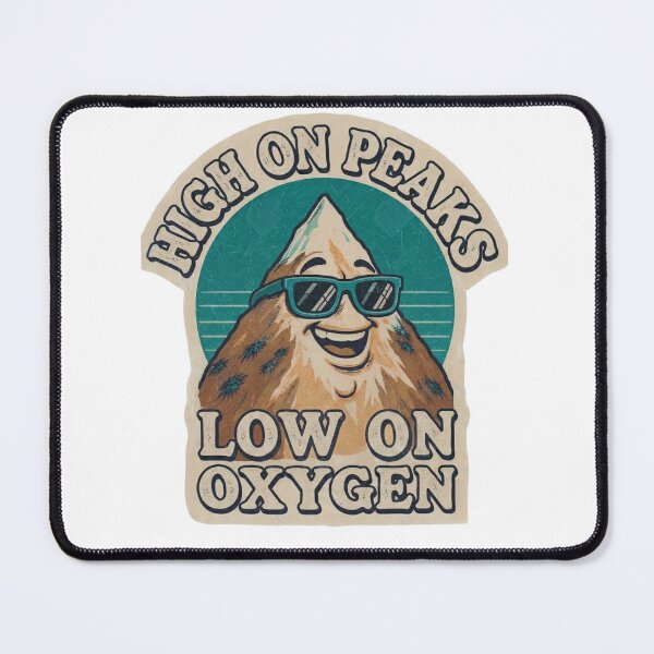 Item preview, High on Peaks Low on Oxygen Funny Mountain Cartoon designed and sold by GabeMountainArt.