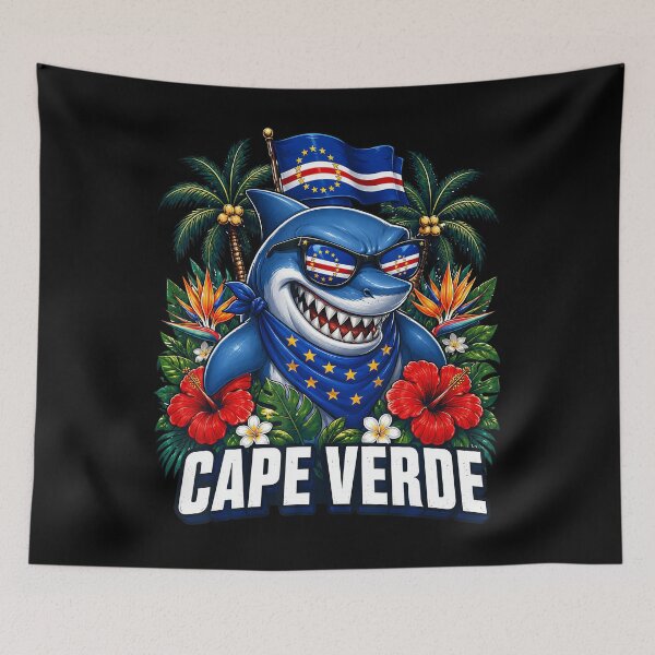 Item preview, Cape Verde Flag Shark Cape Verdean Roots Cabo Verde Funny  designed and sold by AlexBestDeals.