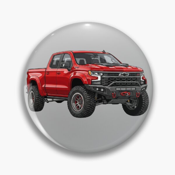 Item preview, Custom Chevrolet Silverado ZR2 Lifted Red Offroad Pickup Truck Illustration designed and sold by Motorline44.