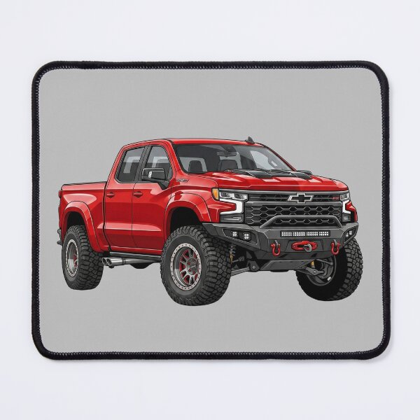 Item preview, Custom Chevrolet Silverado ZR2 Lifted Red Offroad Pickup Truck Illustration designed and sold by Motorline44.