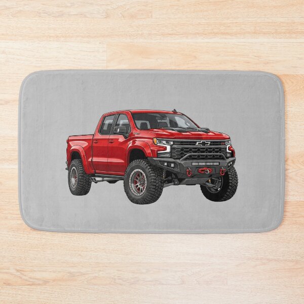 Item preview, Custom Chevrolet Silverado ZR2 Lifted Red Offroad Pickup Truck Illustration designed and sold by Motorline44.