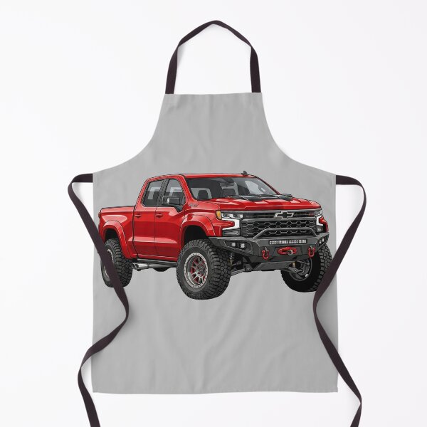 Item preview, Custom Chevrolet Silverado ZR2 Lifted Red Offroad Pickup Truck Illustration designed and sold by Motorline44.
