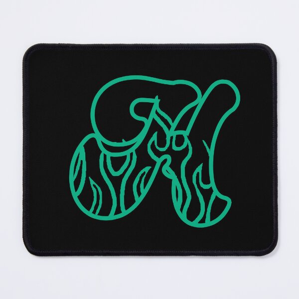 Item preview, Groovy Retro Teal Fiery Letter H Monogram designed and sold by CamilasPrints.