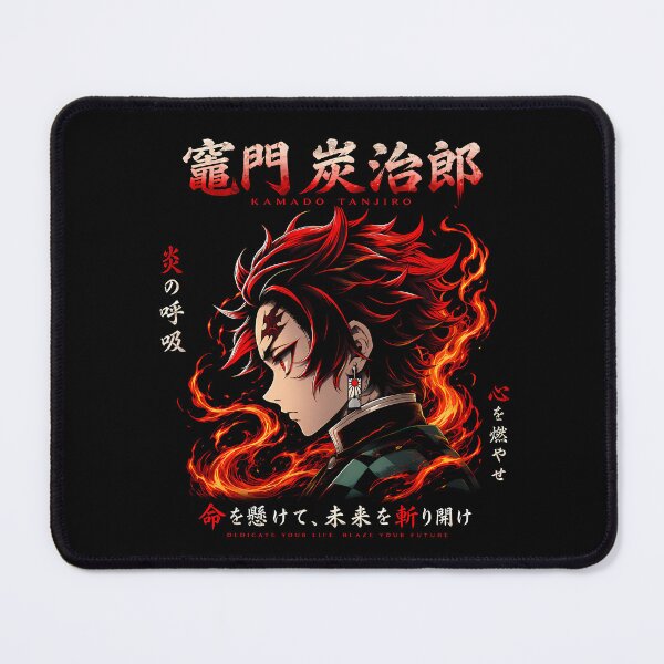 Item preview, Kamado Tanjiro- Fire Breathing Form- Red Hair Flames Aesthetic Design designed and sold by Trinidesigns123.
