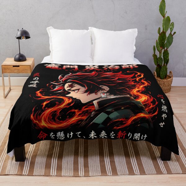 Item preview,  Kamado Tanjiro- Fire Breathing Form- Red Hair Flames Aesthetic Design designed and sold by Trinidesigns123.