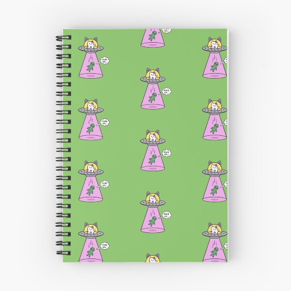 Item preview, Hold On – Funny Cat UFO Abducting Alien Cute Kawaii designed and sold by cladeart.