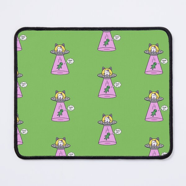 Item preview, Hold On – Funny Cat UFO Abducting Alien Cute Kawaii designed and sold by cladeart.