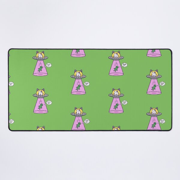 Item preview, Hold On – Funny Cat UFO Abducting Alien Cute Kawaii designed and sold by cladeart.