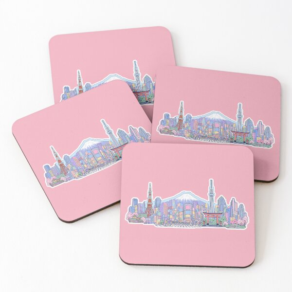 Item preview, Pastel Tokyo Skyline with Mount Fuji designed and sold by EmberPageStudio.