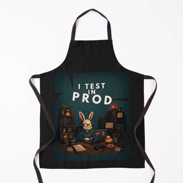 Item preview, I Test In Prod Funny Programmer Bunny Coding Humor Illustration designed and sold by PXEpic.