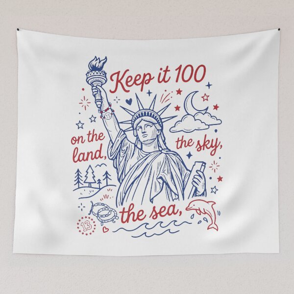 Item preview, Keep It 100 Liberty On The Land The Sea The Sky 4Th Of July  designed and sold by AlexBestDeals.