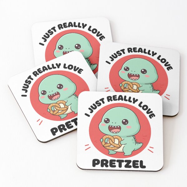Item preview, I Just Really Love Pretzel Food Lover - Kawaii Dinosaur designed and sold by CutOutIdols.