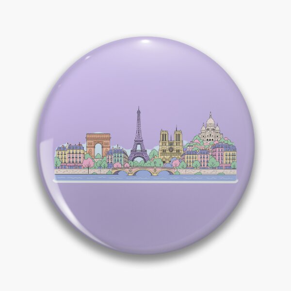 Item preview, Pastel Paris Skyline with Eiffel Tower designed and sold by EmberPageStudio.