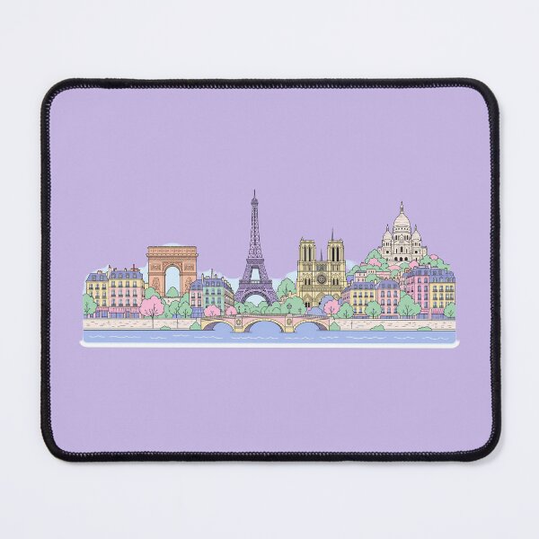 Item preview, Pastel Paris Skyline with Eiffel Tower designed and sold by EmberPageStudio.