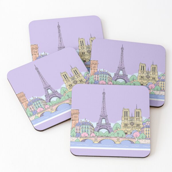 Item preview, Pastel Paris Skyline with Eiffel Tower designed and sold by EmberPageStudio.